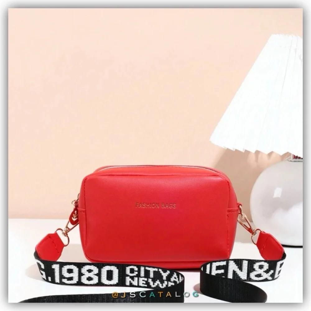NEW Red Leather Crossbody Purse Bag